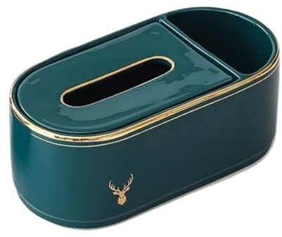 Scatola di asciugamani Scatola for fazzoletti in ceramica con tasca laterale multifunzione for organizer for penna cosmetica telecomando - porta da tavolo Portafogli di carta