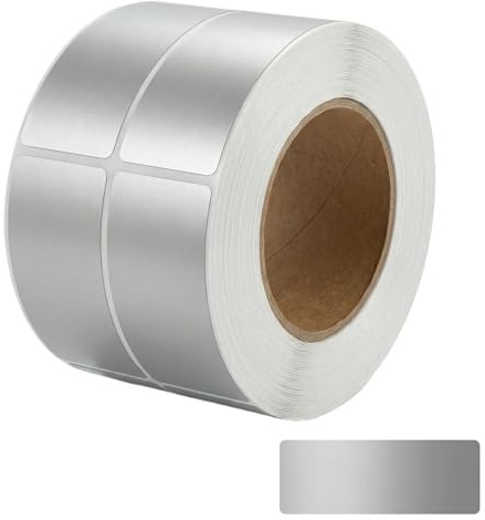 500 Pcs Adesivi Gratta e Vinci, Gratta e Vinci Personalizzato, Etichette Adesive da Grattare 48 x 15 mm, Fai da Te, Biglietti, Regali, Coupon, Calendario dell'Avvento, Matrimonio, Compleanni (Argento)