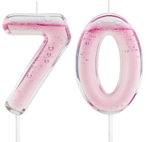 Candela tema Champán para el 70° cumpleaños, cera en forma del número 70 para cóctel, ceras doradas, cera de cumpleaños para torta, ceras