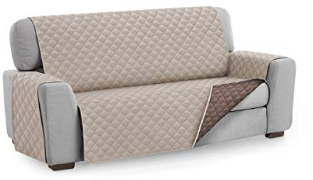 Textilhome Sofaschoner MALU 4-Sitzer Gesteppt Wendbar Universal Bezug Beige | Ideal für Haustiere und Kinder. Schützt das Sofa vor Flecken, Tierhaaren, Kratzern und täglicher Abnutzung