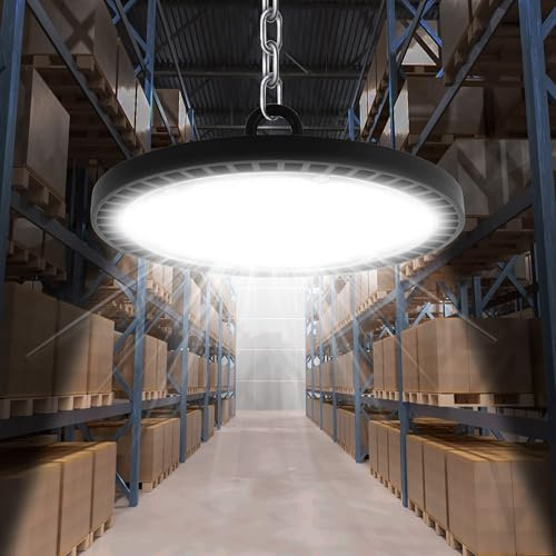 toobettp Faretto LED UFO Industriale 100W, 10000LM 6000K Bianco Freddo | Risparmio Energetico, Antiabbagliante,Corpo Dissipazione Rapida,IP65 Lampada Da Officina, Fari LED per Fabbriche Parcheggio