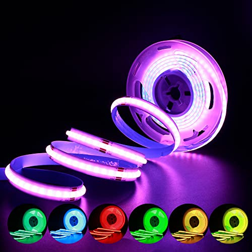 Arotelicht COB LED Streifen RGB 24V 2M 576LEDs/M ohne Netzteil | COB LED Strip dimmbar Lichterkette Hohe Dichte IP20 für Schlafzimmer Küche Home Innendekoration