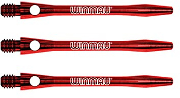 WINMAU Lasergravierte Aluminium-Dart-Schäfte, erhältlich in Schwarz, Rot und Blau, 1 Set pro Packung (insgesamt 3 Schäfte)
