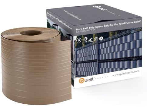 Quest 10x Sichtschutzstreifen 19 cm Hart-PVC - 252 cm, Beige | Gartensichtschutz für Doppelstabmatten, 900 g/m², wind- & UV-beständig, ohne Clips, für Garten, Balkon & Terrasse
