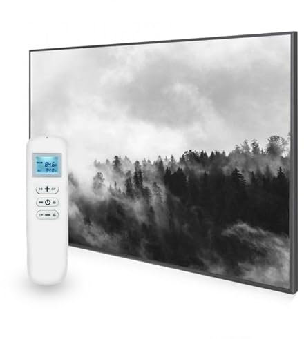 Mirrorstone 1200W Smart Wi-Fi Infrared Picture Heater, Electric Heating Panel, Low Consumption Home Living Room (Clouded Trees)