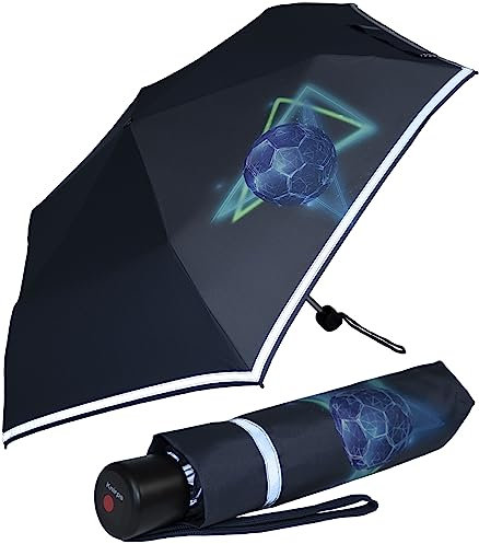 Knirps Kinder-Taschenschirm 4Kids Goal Reflective mit Reflexborte - Blue