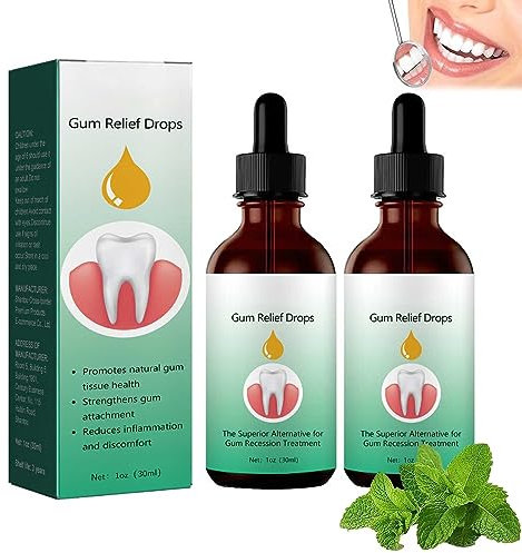 2 Pcs Gum Regrowth Tropfen 30 Ml,Zahnfleisch-Nachwuchsgel,Mundpflege,Natural Gum Restore FlüSsiges Mundwasser,Reparatur füR ZurüCkgehendes Zahnfleisch,VerjüNgen Sie Ihr Zahnfleisch Mit Leichtigkeit