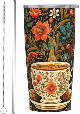 Vasos personalizados, tazas de acero inoxidable personalizadas de 20 onzas, taza de café de viaje aislada con tapa y botella de agua con pajita, regalo personalizado para familiares amigos, taza de