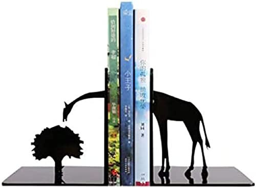 Kreative Giraffe Metall Buchstütze - Schwarz, Schreibtischständer, geeignet für Büro- und Schulbedarf, Buchständer - Heimdekoration und Valentinstagsgeschenk, Buchständer