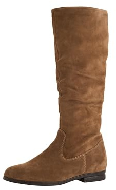 Tamaris Botas de Caña Larga para Mujer, Piel, Tacón Cuadrado, Cómodas, Marrón, 38 EU