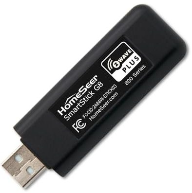 HomeSeer SmartStick G8 (800 Serie) Z-Wave Plus v2 Long Range (LR) S2 USB-Controller für HomeSeer und Home-Assistant-Software und Hubs