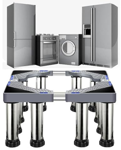 Waschmaschinensockel, weiß, 28 Zoll breit, universell belastbar, 880 lb/400 kg, Waschmaschinensockel, Trocknersockel, Plattform, strapazierfähig, höhenverstellbar, grau, 4 Fuß-10 cm (grau, 12 Fuß 25 c