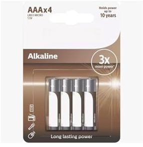 Zarivy Batteria AAA/LR03 alcalina, confezione da 4 pezzi, per dispositivi ad alto consumo