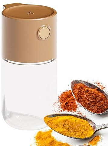 Distributeur de sel doseur - Salière et poivrière | Distributeur quantitatif à poussoir - Bouteille transparente de contrôle du sel - Saupoudrez 0,5 g par utilisation - Idéal pour la cuisine, le