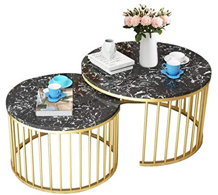 IUBGFTO Beistelltisch/Endtisch, Wohnzimmer-Couchtisch, 2-teiliges Set, nordischer Lounge-Bar-Beistelltisch, Empfang, minimalistischer Akzenttisch, Balkon, luxuriöser Satztisch, Studio,C-70cm+55cm