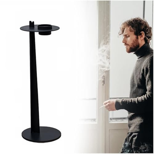 Standaschenbecher Für Den Außenbereich – Standaschenbecher, Standaschenbecher Im Freien Für Terrasse, Gewerblicher Metallraucher-Zigarren-Aschenbecherbehälter Mit Deckel, Für Hotel, Bürogebäude(B)