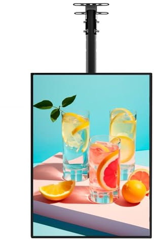 DKPLOE Caja de Luz LED Delgada con Marco A Presión Y Soporte Telescópico Tablero de Menú Retroiluminado Luz Uniforme Ideal para Restaurantes Tiendas de Té con Leche Y Postres(Vertical Screen,60x90cm)