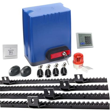 Motore per cancello Scorrevole Apriporta dell'operatore del cancello Scorrevole di 800KGS 24V 220VAC del Motore di CC Come Motore del chiudiporta con Gli scaffali di Nylon di 6m(Kit2)