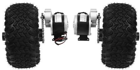Kit de conversion de roue pneumatique avec moteur électrique, jeu de roues doubles pour vélo de plage électrique, jeu de roues pour chariot électrique pour petits karts, chaises roulantes