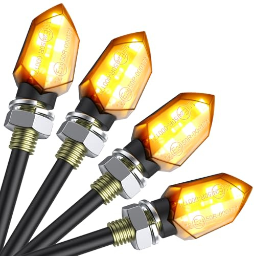 COLORLAM Mini Intermitentes de Moto Homologado ECE E24,5LED Luces de Señal de Giro Impermeable IP65 Universal para 12V/24V Motocicleta/Scooter