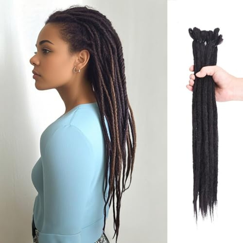 Trecce singole fatte a mano, 50,8 cm, extension per dreadlock, morbide, 5 ciocche, sintetiche, stile reggae, hippe, uncinetto, per donne (nero viola)