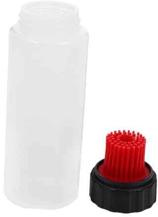 CLISPEED Botella Dispensadora De Aceite Con Cepillo De Silicona 175 Ml Antigoteo Rojo Herramienta De Cocina Para Asar Parrilla y Cocinar Adecuado Para Salsas y Condimentos Diseño a Prueba De Fugas