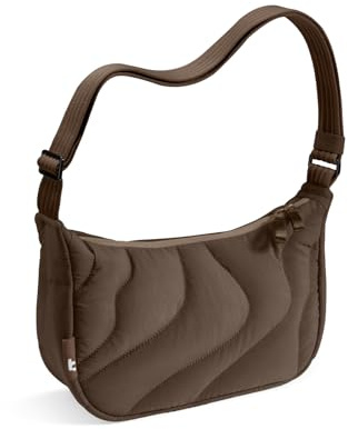 tomtoc 3.5L Puffer Sling Crossbody Bag for Women Trendy Nylon Quilted | Crescent Shoulder Bag for Cellphone and Daily Essentials, Puffy Travel Hobo Handbag with Adjustable Strap & Inner Pockets