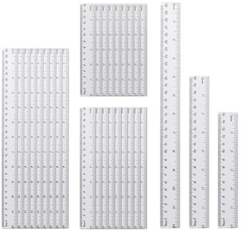 30 Pcs Plastic Ruler Set, Clear Plastic Straight Rulers Set, 15cm 20cm 30cm Transparent Rulers, Long and Small Ruler for School Office Home Journaling Drawing Classroom Measuring Tools
