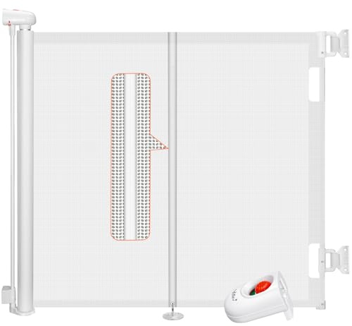 Ycozy 2026 Aufgerüstet Treppenschutzgitter 0-150cm Türschutzgitter Ausziehbar mit Stützstangen Treppenschutzrollo Einhändiges Öffnen Kinderschutzgitter Türgitter Baby Hunde Absperrgitter Treppengitter