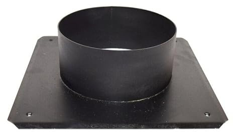 Stove Flue Liner Top Plate, 150mm Diameter, 265mm x 265mm, Matt Black, Heat Resistant