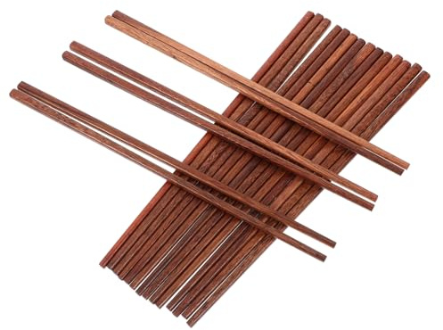 VALICLUD 10 Pares Palillos Largos de Madera Resistente al Calor Reutilizables y Aptos para Lavavajillas para Cocinar y Comer Familia Chino
