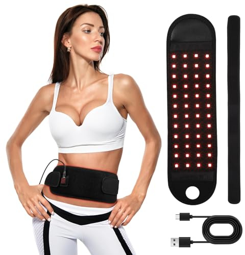 ChefyUper Red Infrared Light Device,Portable 660nm & 808nm Red and Near Infrared Light Lamp Belt with USB Cable for Wrist, Muscle, Back, Knee, Shoulder