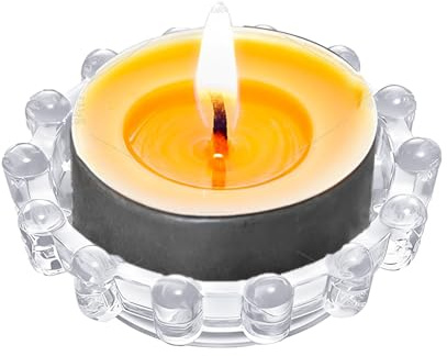 Bubble Candle Dish，Chic Smoky Glass Candle Tray for Home Decor，Decorative Modern Candle Plate for Small Candles & Diffusers