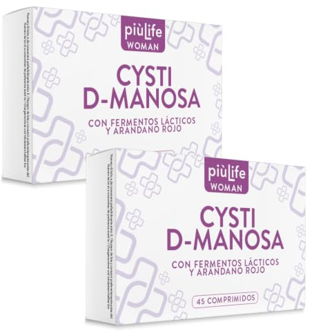 D Manosa Y Arandano Rojo Cistitis PiùLife, 90 Comprimidos | 2000mg Por Dosis, Con Cranberry Y Fermentos Lácteos, Bienestar Urinario Y Salud Intima Femenina, Sin Gluten Y Sin Lactosa