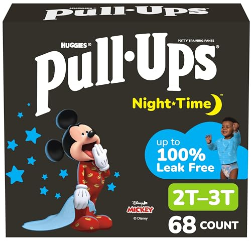 Pull-Ups Night-Time Potty Training Byxor för pojkar, 2T-3T (18-34 lb.), 68 ct (förpackning kan vara)