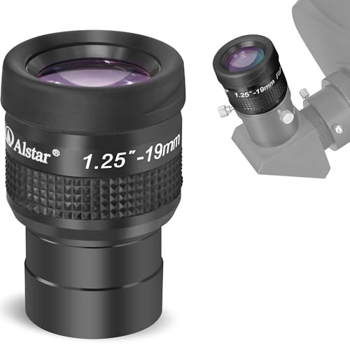 Alstar Eyepiece for Telescope, 1.25 Inch Telescope Lense Flat Field Eyepiece 65 Degree FOV Multi-Coated Lens with Adjustable Twist-up Eyecup, Wide Angle Telescope Accessories for Astronomy Telescopes
