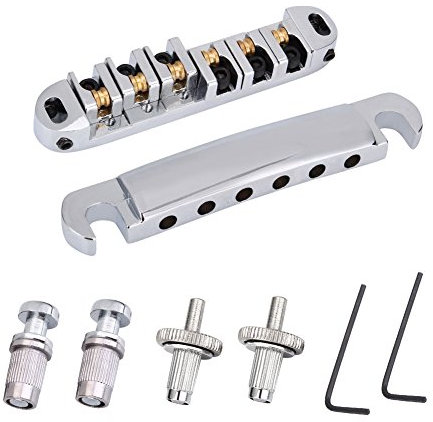 Roller Saddle Bridge & Saitenhalter Set, Ersatzteil für LP Style 6 Saiter E Gitarre