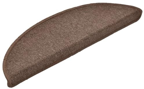 vidaXL Stufenmatten 15 STK. 56x17x3 cm Kaffeebraun Halbrund