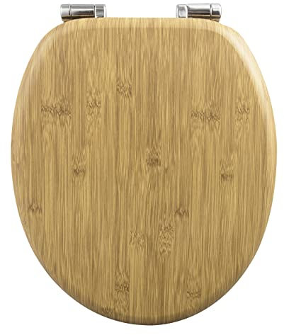 WOLTU Abattant WC Couvercle WC en Bois MDF Soft Close avec Frein de Chute pour Couvette en O Siège de Toilette Antibactérien Charnières