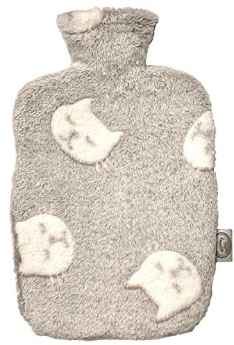 Larovita Wärmflasche mit Bezug Katze flauschig - Hugo Frosch, INTERTEK geprüft, geruchsneutral, 1,8 Liter