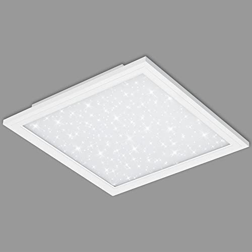 BRILONER Leuchten - Plafoniera a LED, lampada da soffitto con fantasia a stelle, 1.300 lumen, 4.000 kelvin, 12 watt, bianca, 295x295x55 mm (larghezza x lunghezza x H)