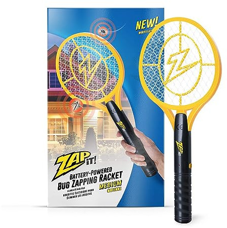 ZAP IT ! Bug Zapper alimenté par Batterie (2 x AA Inclus) Bug Zapper Raquette, 3 500 Volts…