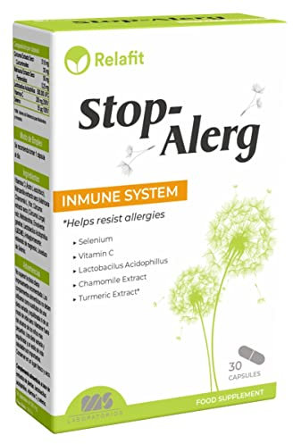 Stop Alerg – 30 Cápsulas | Relafit - Laboratorios MS | Suministro para 1 mes | Reduce los síntomas provocados por la alergia