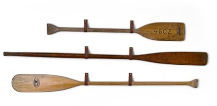 KEYAIIRA - Leather Hanging Oar Wall Decor horizontal boat paddle display strap hanger canoe row hook storage cottage cabin farmhouse beach river kayak ocean decor oar hook paddle holder