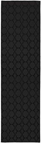 Garland Rug Sparta Non Slip Polypropylene 2 Ft. X 8 Ft. Black Area Rug- Ideal for Living Rooms & Hallways, Stylish & Durable for High-Traffic Areas