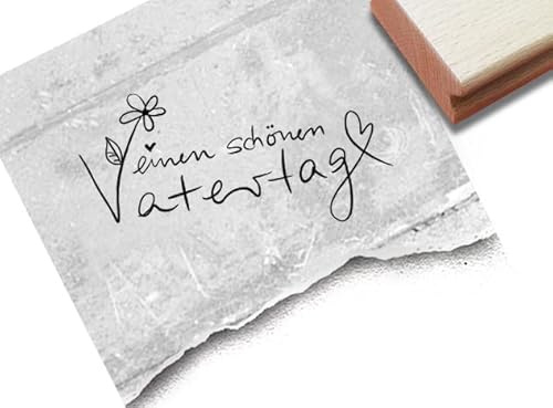 Stempel Einen schönen Vatertag - Textstempel Papa Daddy Glückwünsche Karten Geschenkanhänger Basteln Vatertagsgeschenk Deko Scrapbook- zAcheR-fineT (groß ca. 65 x 36 mm)