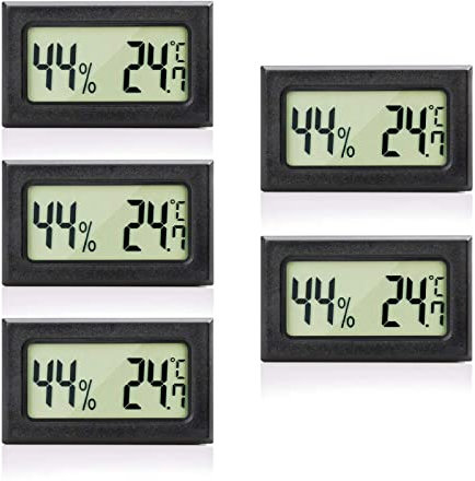 ARMYJY Elektronisches Thermo-Hygrometer, Hygrometer, Thermometer, Feuchtigkeitsmesser, Temperaturanzeige, 5 Stück