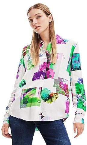 Desigual Cam_Trieste Blouse, Blanc, XL Femme