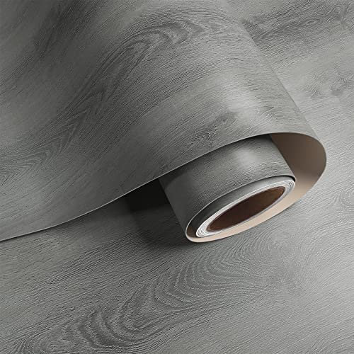 VaryPaper Carta da Parati Legno Grigio Carta Adesiva Decorativa 40cmx200cm Pellicola Adesiva per Mobili Effetto Legno Adesivi Decorativi per Mobili Top Cucina Vinile Adesivo Armadi Piano da Lavoro