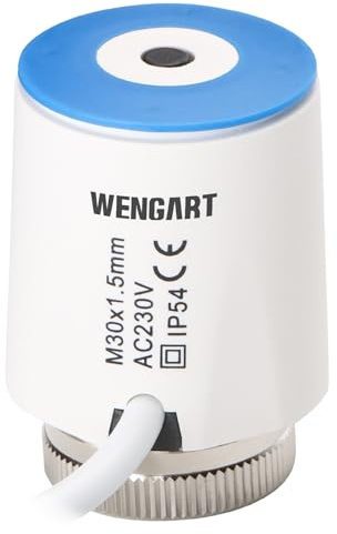 Wengart Elektrothermischer Stellantrieb WG2208,AC230V M30*1.5 Normalerweise Geschlossen Ein/Aus-Status sichtbar,Fußbodenheizungsverteiler Fußbodenheizungsteile